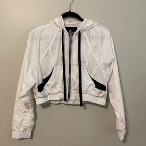 White Cropped Windbreaker! By Hollister, Size M